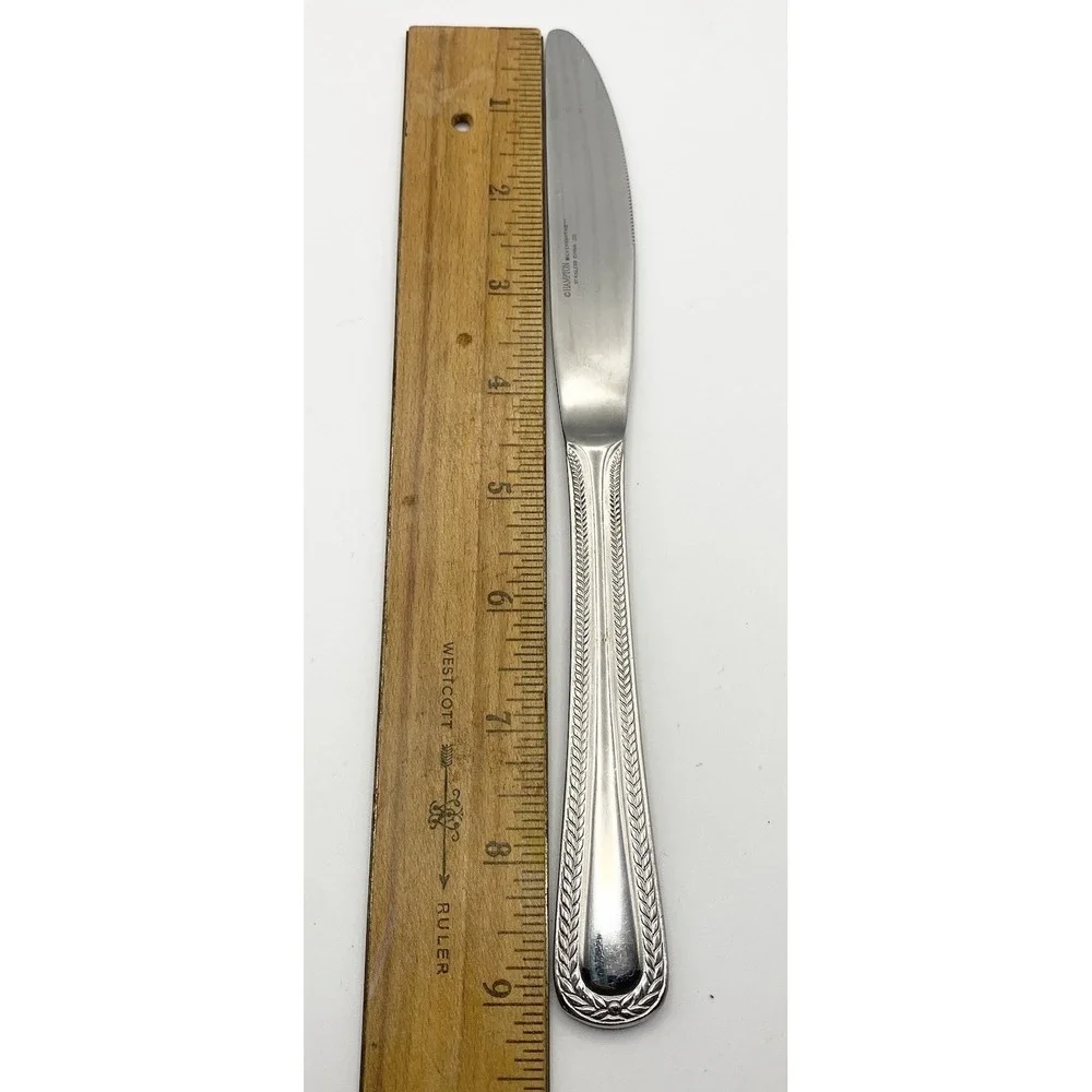 Hampton Silversmith Braided‎ Rope Stainless Silverware Lot Of 4 Butter Knifes